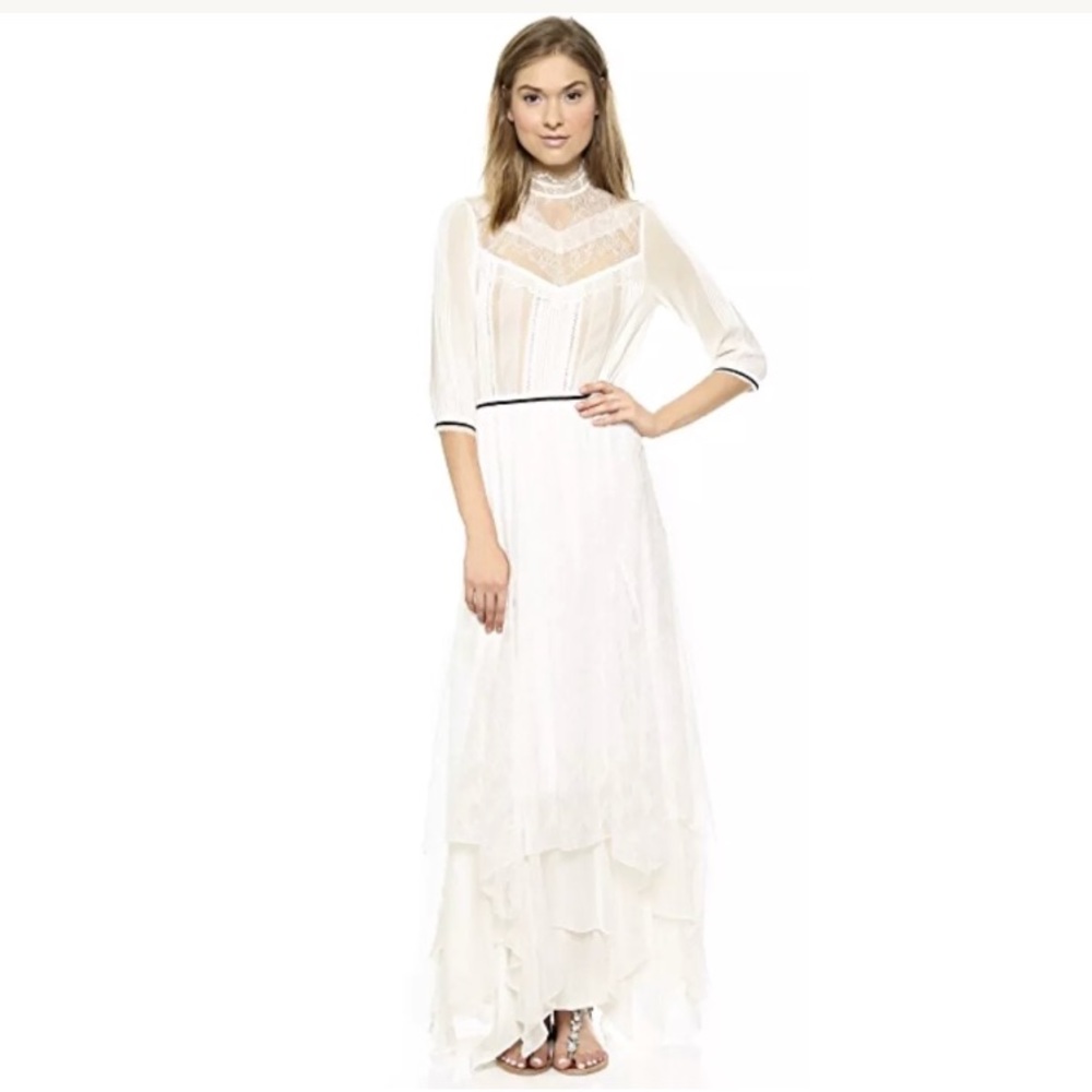 Alice + Olivia Victoriana White Lace Maxi Dress 6 - Picture 3 of 8